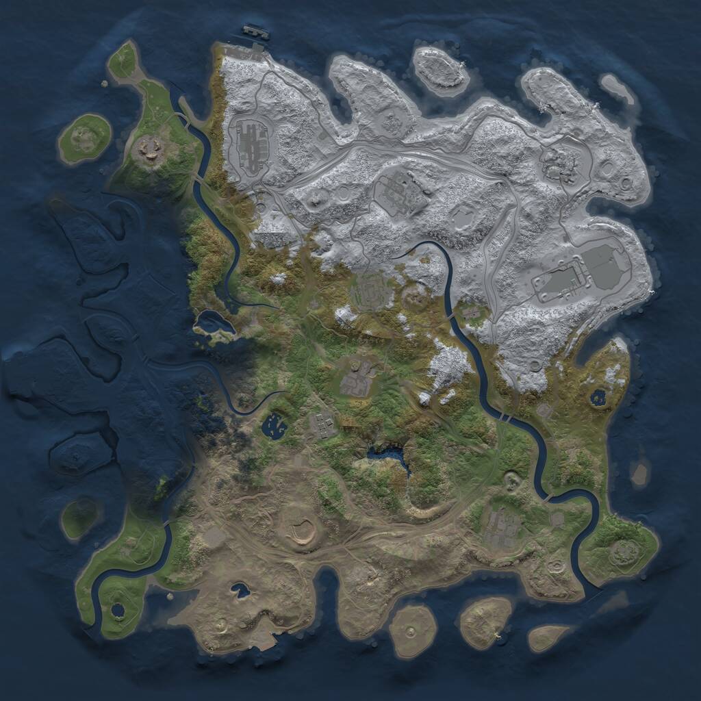 Rust Map: Procedural Map, Size: 4250, Seed: 354541200, 17 Monuments