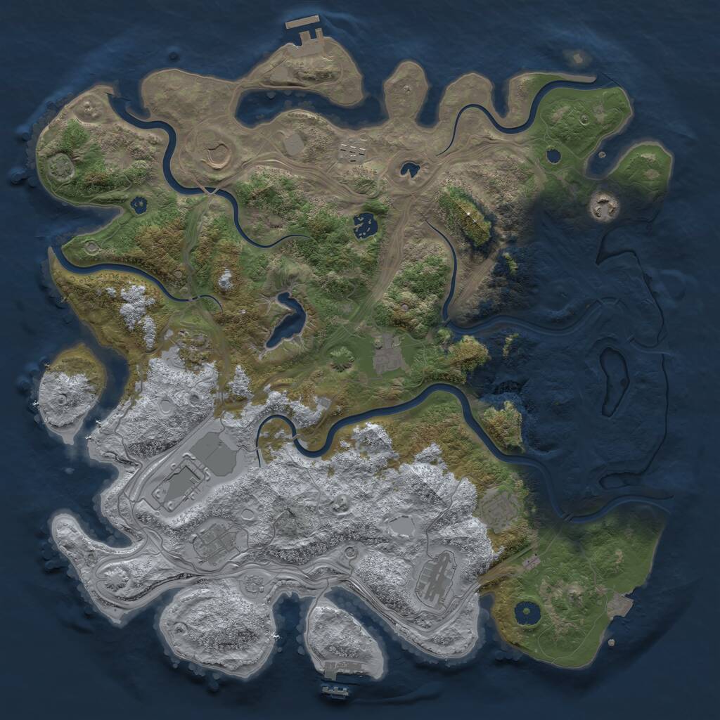 Rust Map: Procedural Map, Size: 4250, Seed: 1774047034, 16 Monuments