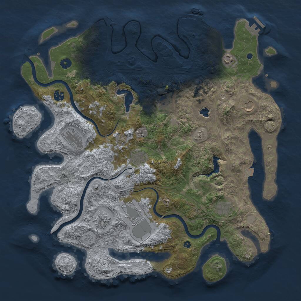 Rust Map: Procedural Map, Size: 4250, Seed: 154179799, 16 Monuments