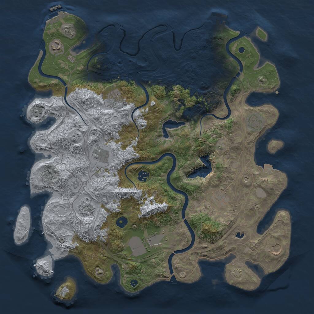 Rust Map: Procedural Map, Size: 4250, Seed: 1418160220, 16 Monuments