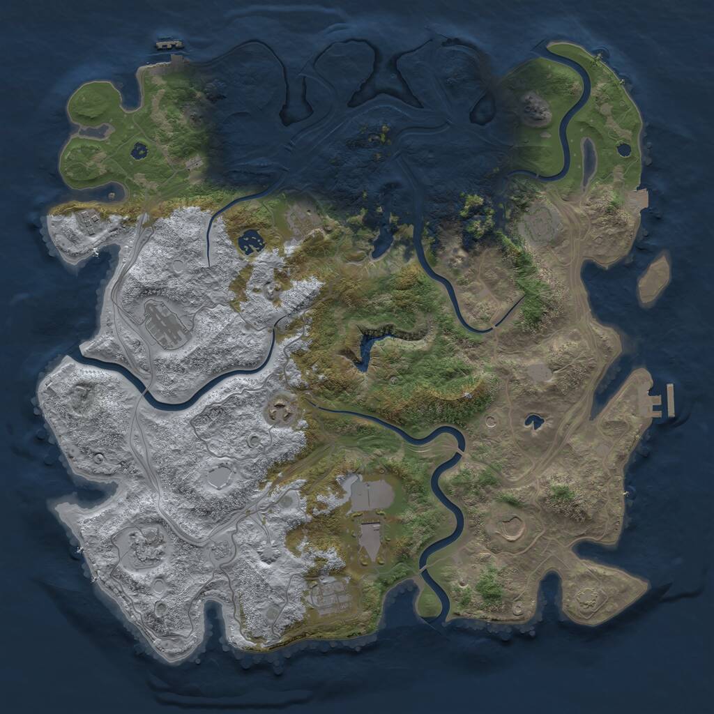Rust Map: Procedural Map, Size: 4350, Seed: 41000, 16 Monuments