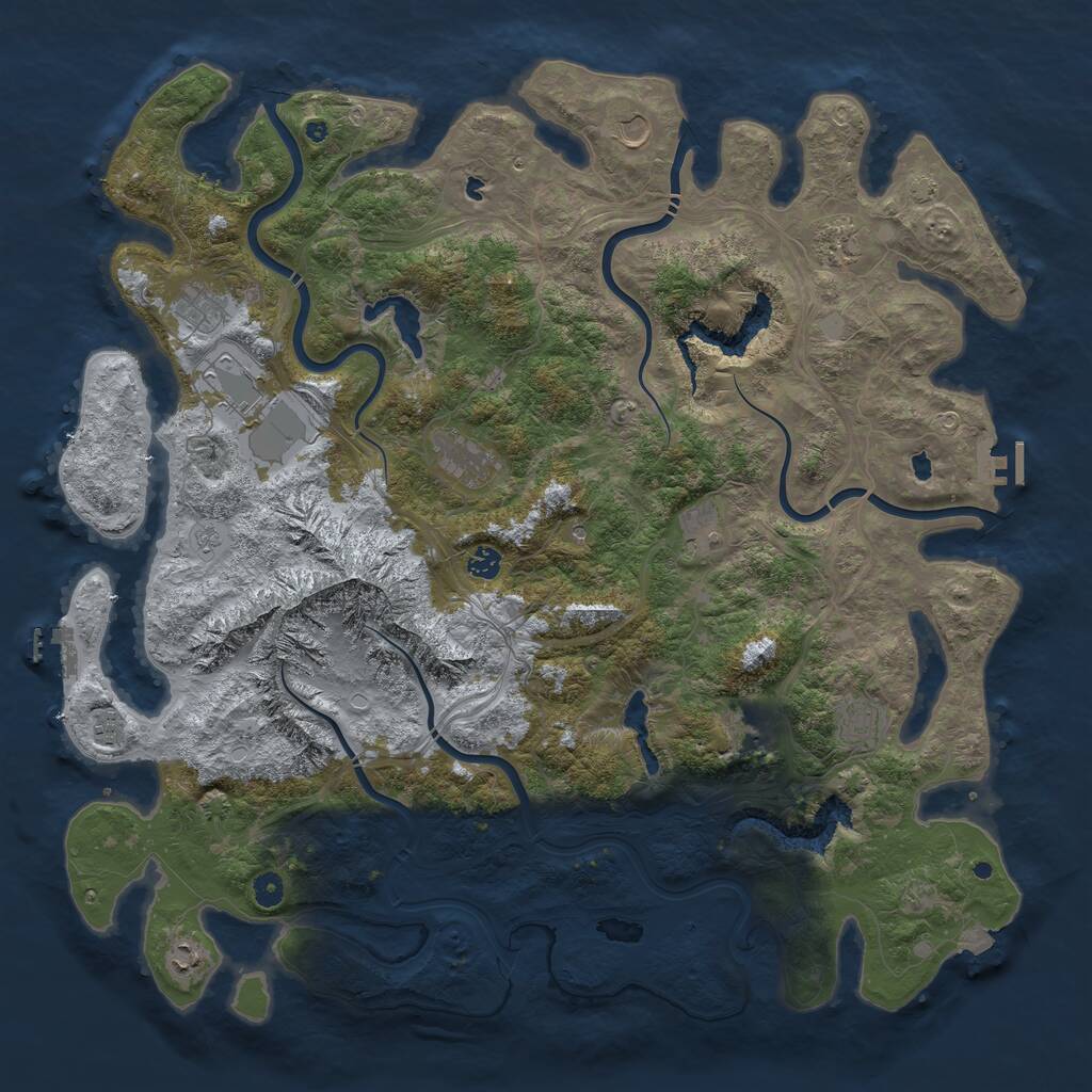 Rust Map: Procedural Map, Size: 5000, Seed: 1161987100, 17 Monuments