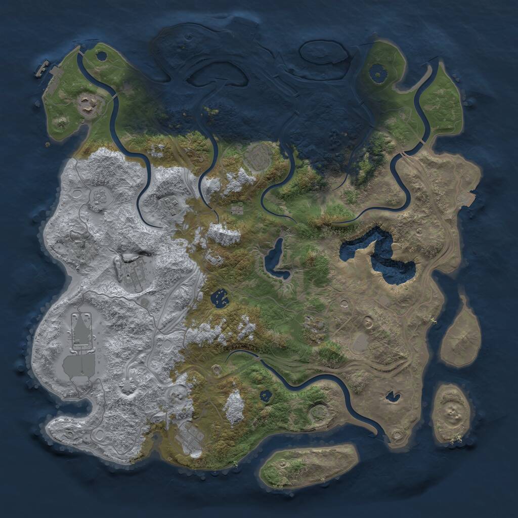 Rust Map: Procedural Map, Size: 4250, Seed: 1315058379, 14 Monuments