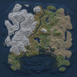 Thumbnail Rust Map: Procedural Map, Size: 4500, Seed: 1124707519, 17 Monuments