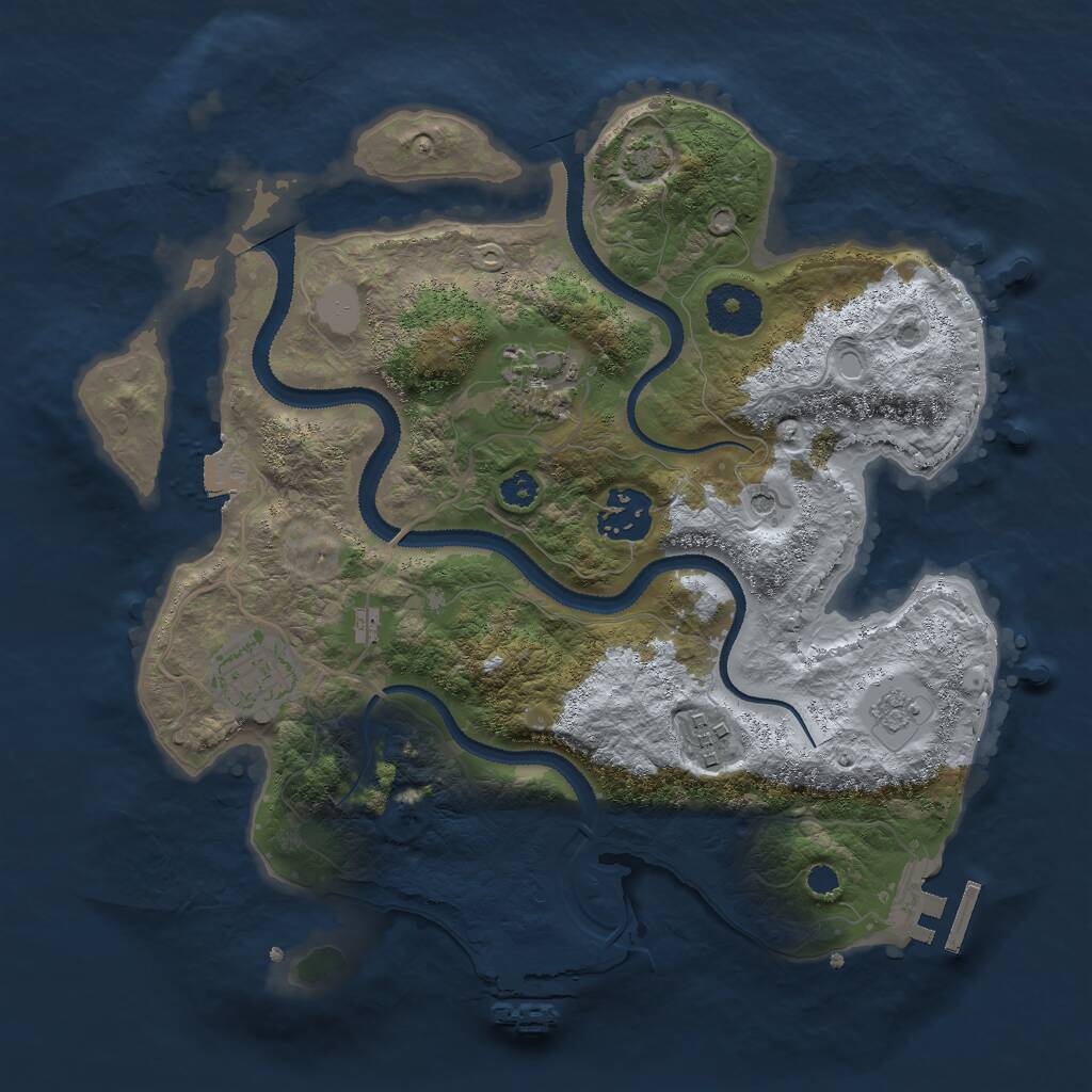 Rust Map: Procedural Map, Size: 3000, Seed: 1697432057, 10 Monuments