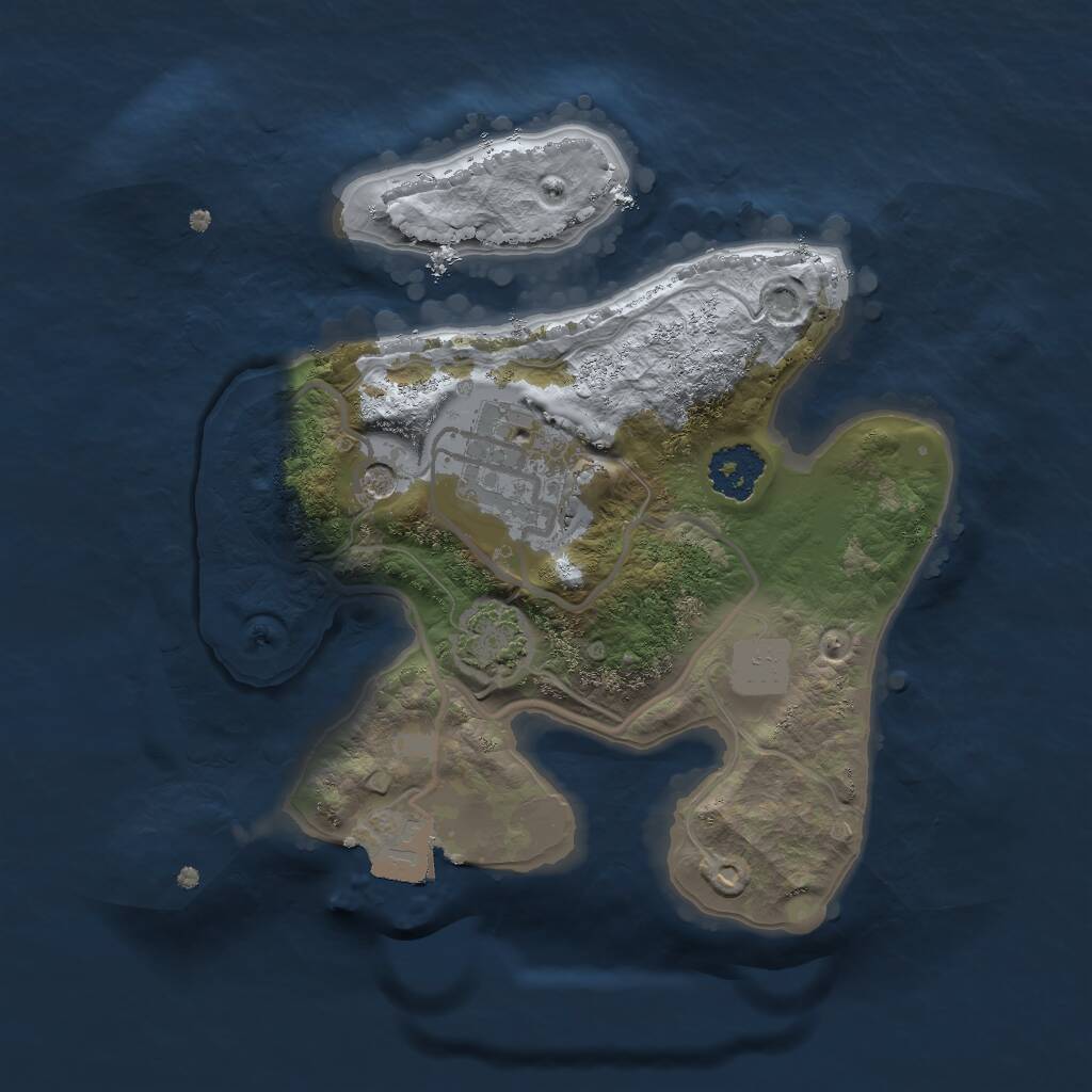 Rust Map: Procedural Map, Size: 2000, Seed: 2022301999, 4 Monuments