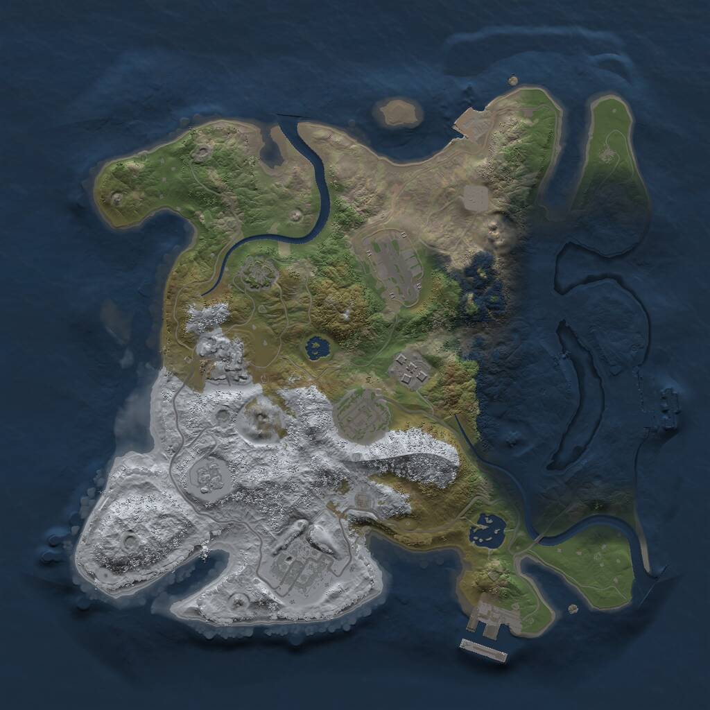 Rust Map: Procedural Map, Size: 3000, Seed: 45436, 11 Monuments