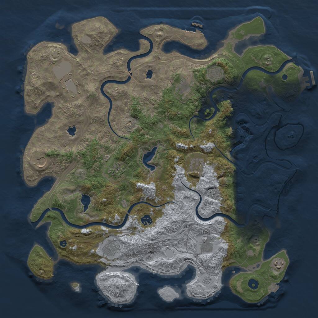 Rust Map: Procedural Map, Size: 4500, Seed: 234809, 17 Monuments