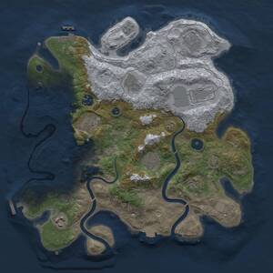 Thumbnail Rust Map: Procedural Map, Size: 3500, Seed: 1281692698, 15 Monuments