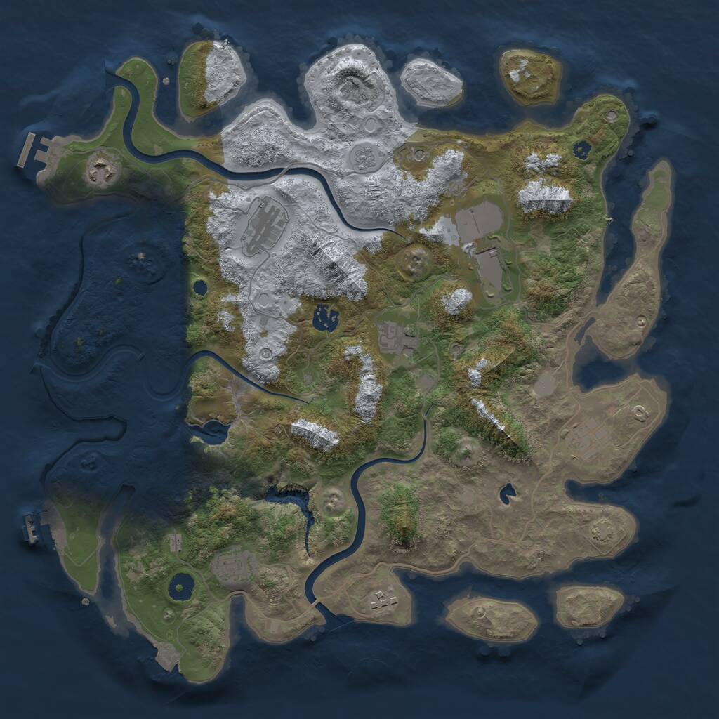 Rust Map: Procedural Map, Size: 4000, Seed: 415252553, 14 Monuments