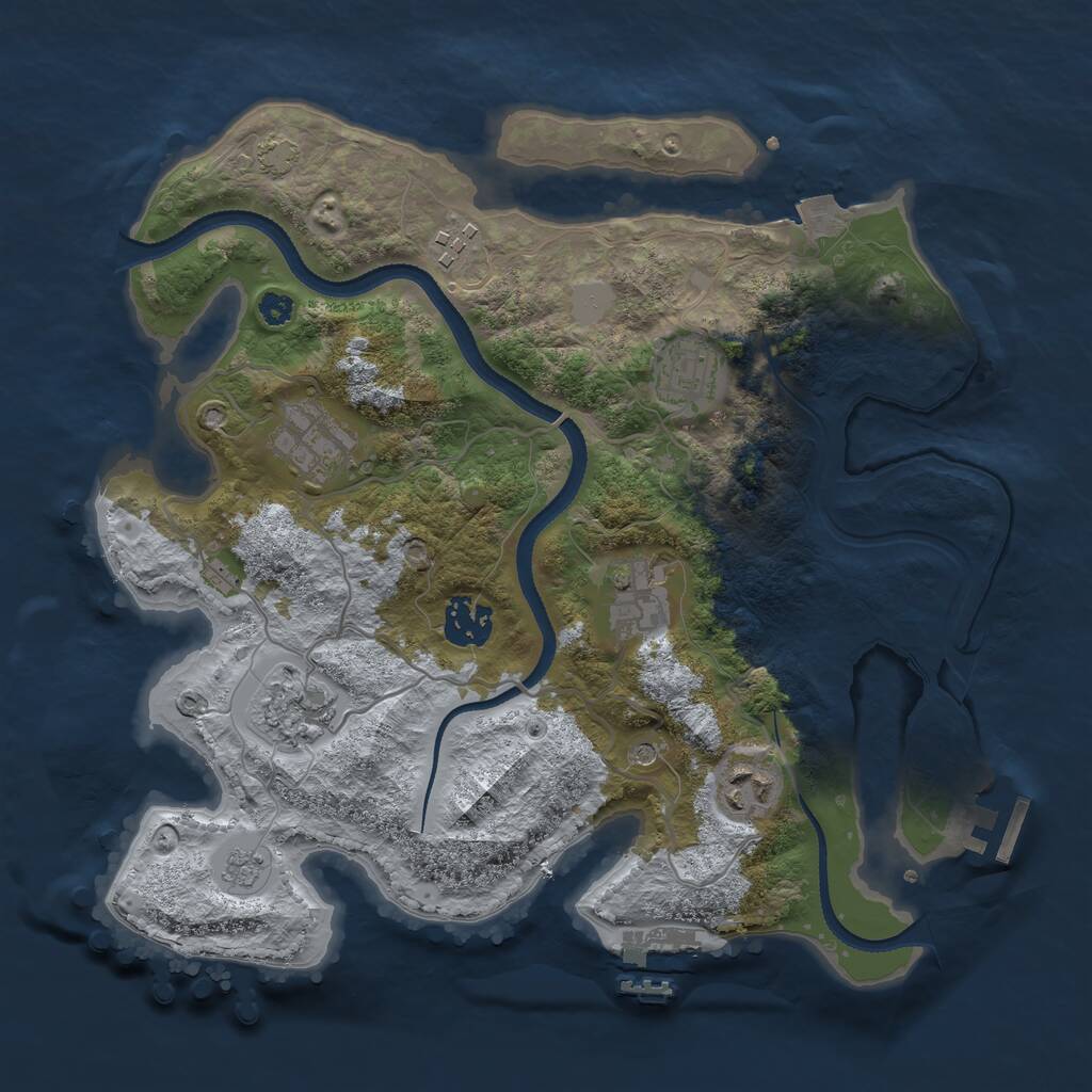 Rust Map: Procedural Map, Size: 3250, Seed: 1641892030, 13 Monuments