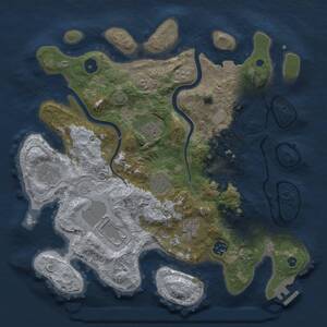 Thumbnail Rust Map: Procedural Map, Size: 3500, Seed: 1194702906, 12 Monuments
