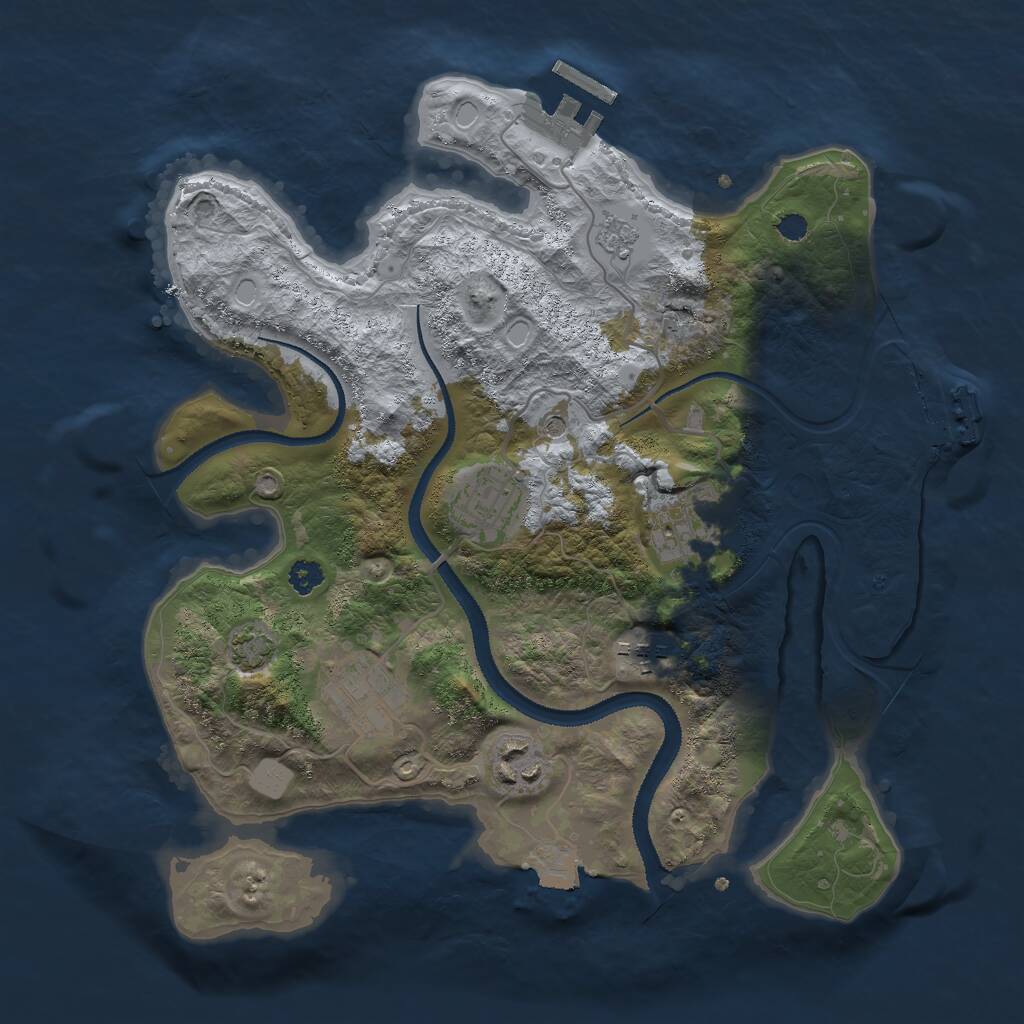 Rust Map: Procedural Map, Size: 3000, Seed: 973657494, 11 Monuments