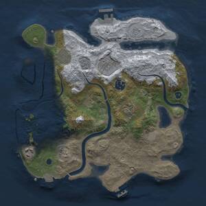 Thumbnail Rust Map: Procedural Map, Size: 3000, Seed: 1655496267, 12 Monuments
