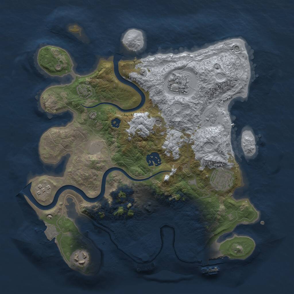 Rust Map: Procedural Map, Size: 3000, Seed: 548395956, 10 Monuments
