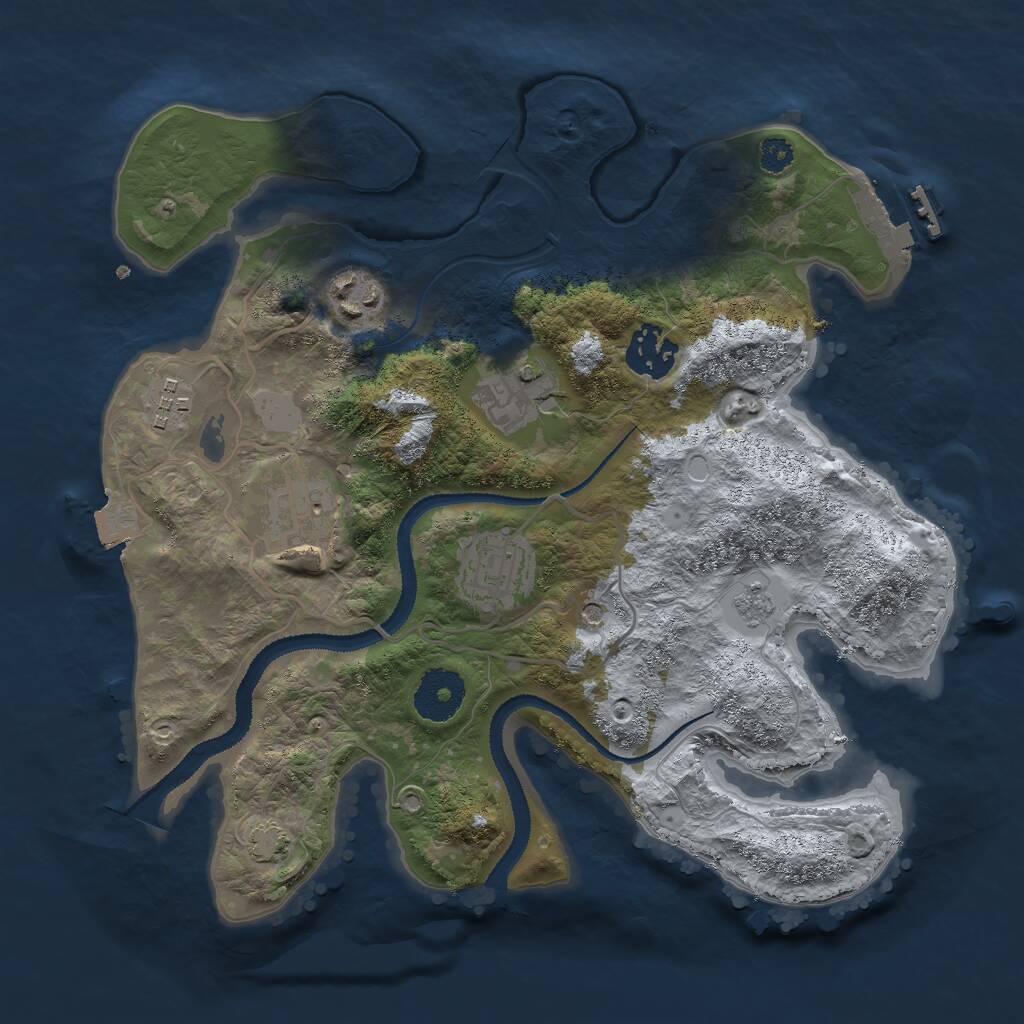 Rust Map: Procedural Map, Size: 3000, Seed: 1024671506, 11 Monuments