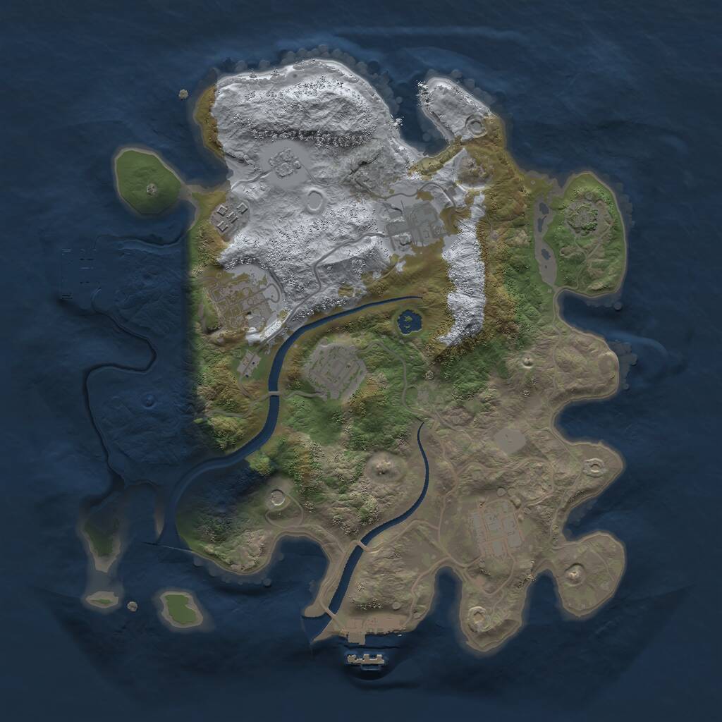 Rust Map: Procedural Map, Size: 3000, Seed: 1752591639, 11 Monuments