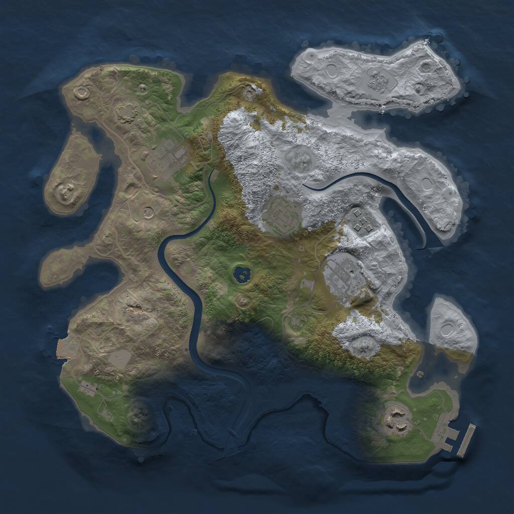 Rust Map: Procedural Map, Size: 3000, Seed: 5379932, 10 Monuments