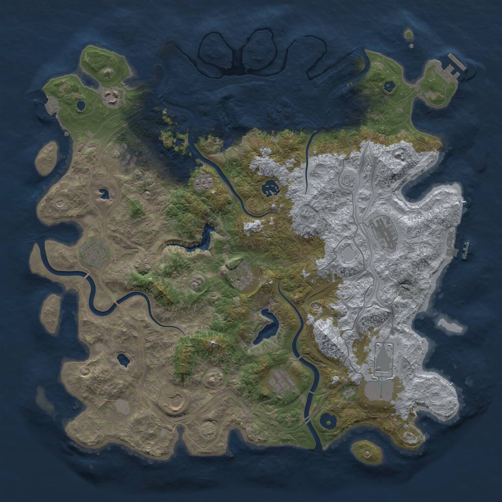 Rust Map: Procedural Map, Size: 4500, Seed: 1790586593, 16 Monuments