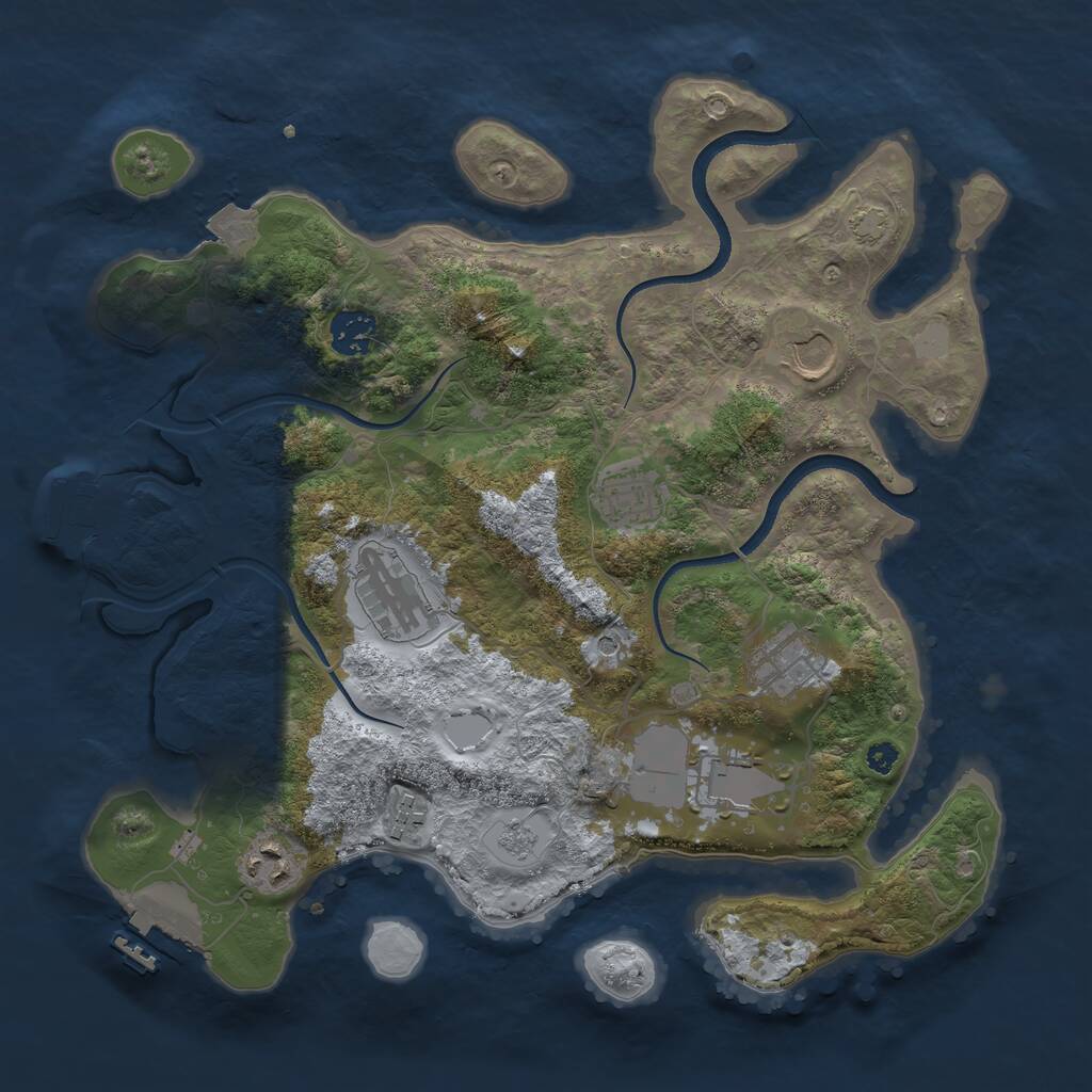 Rust Map: Procedural Map, Size: 3500, Seed: 811515744, 14 Monuments