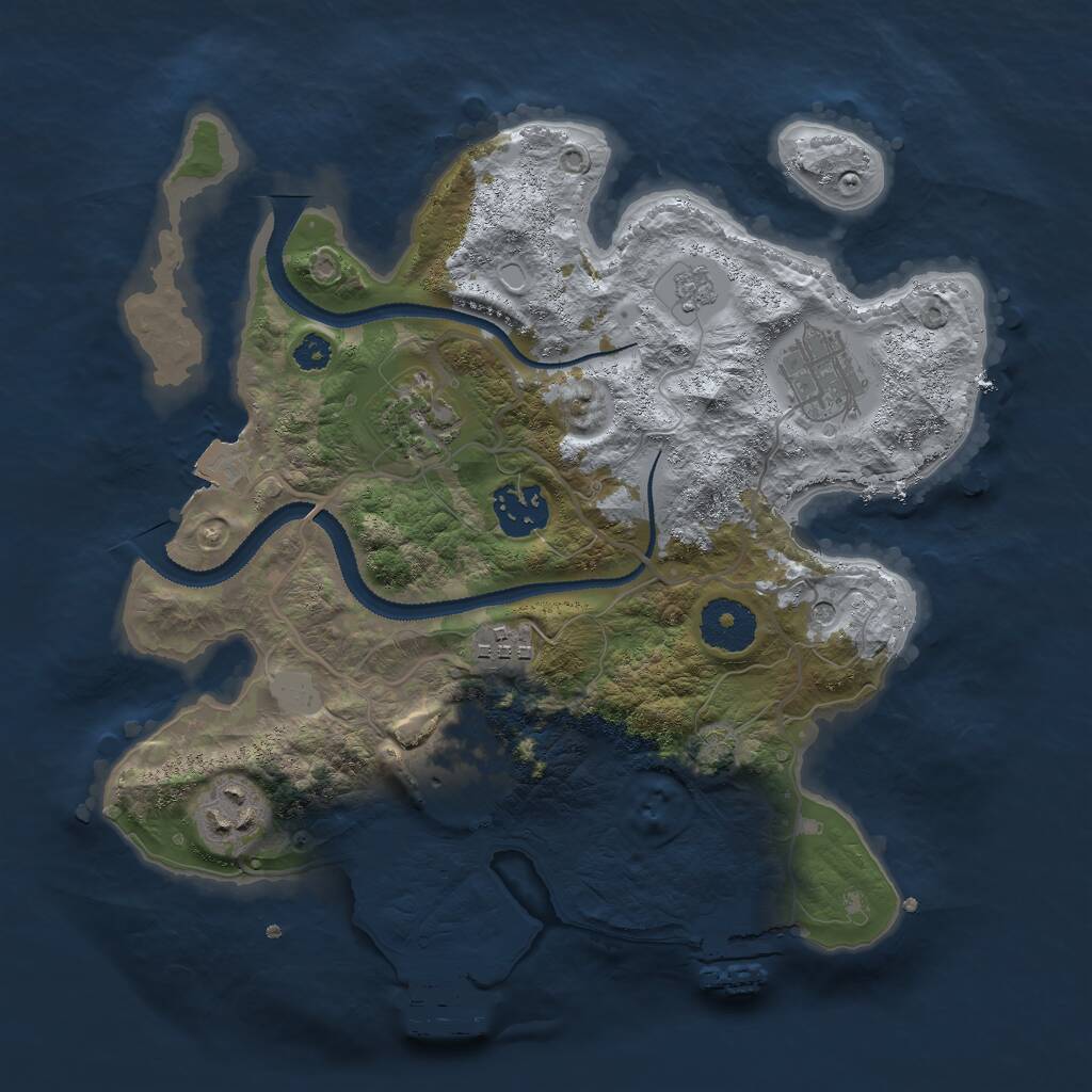Rust Map: Procedural Map, Size: 3000, Seed: 1462174155, 12 Monuments