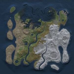 Thumbnail Rust Map: Procedural Map, Size: 3500, Seed: 130848, 13 Monuments
