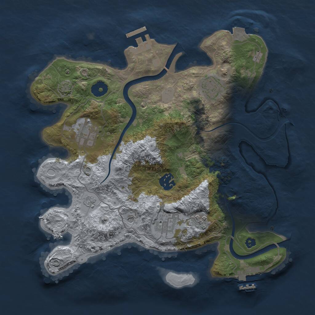 Rust Map: Procedural Map, Size: 3000, Seed: 939136723, 11 Monuments