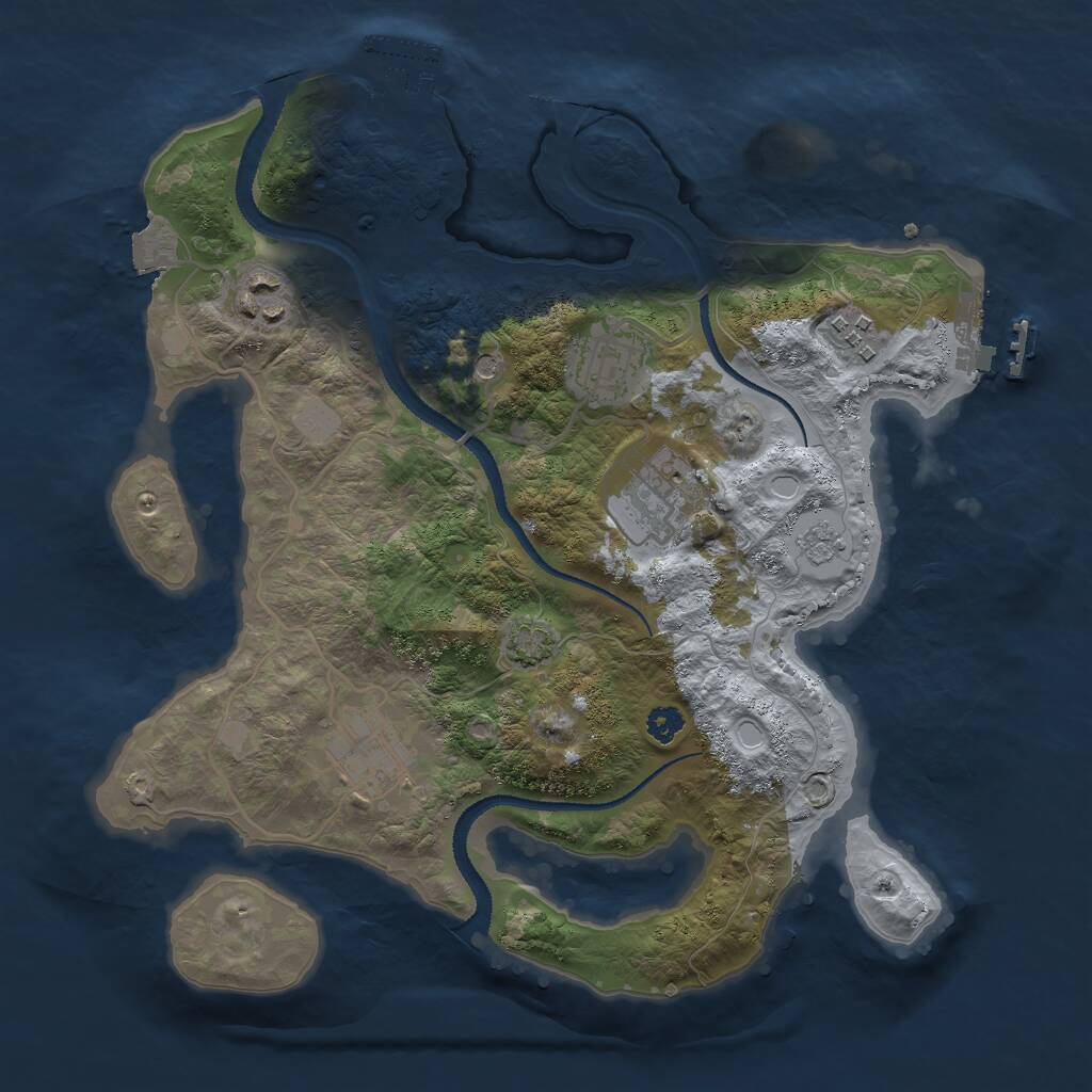 Rust Map: Procedural Map, Size: 3000, Seed: 1558565371, 11 Monuments