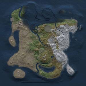 Thumbnail Rust Map: Procedural Map, Size: 3000, Seed: 1558565371, 11 Monuments