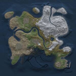 Thumbnail Rust Map: Procedural Map, Size: 3000, Seed: 659586252, 11 Monuments