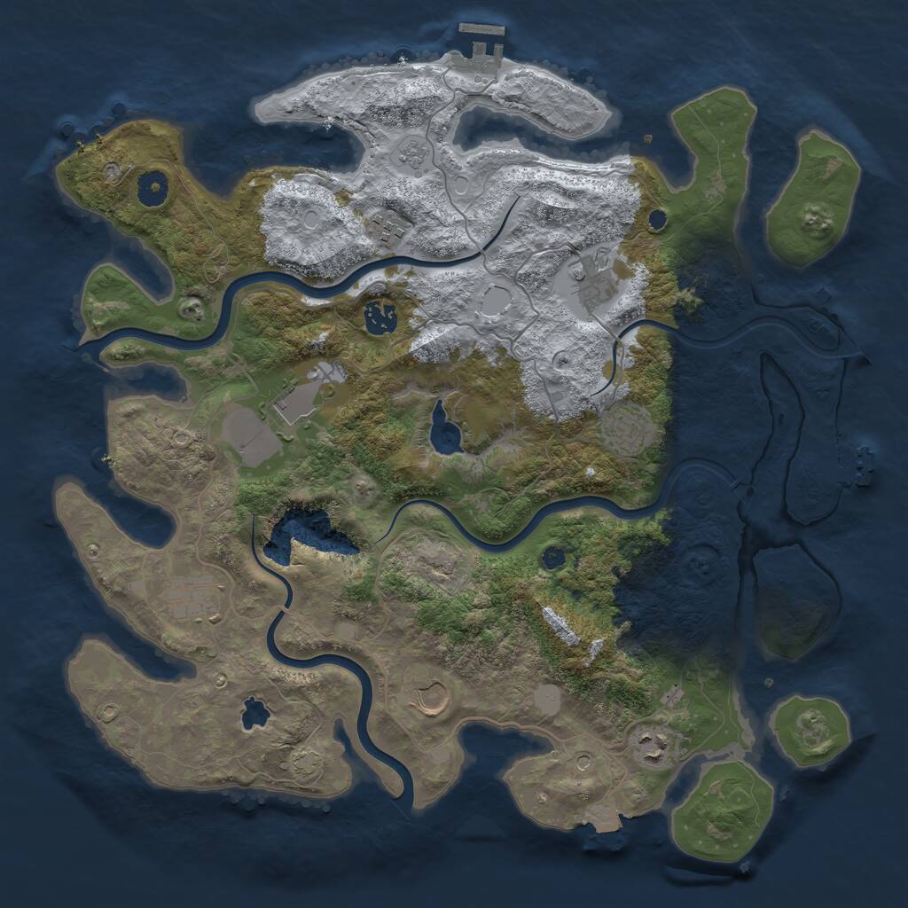 Rust Map: Procedural Map, Size: 4000, Seed: 1958512781, 14 Monuments