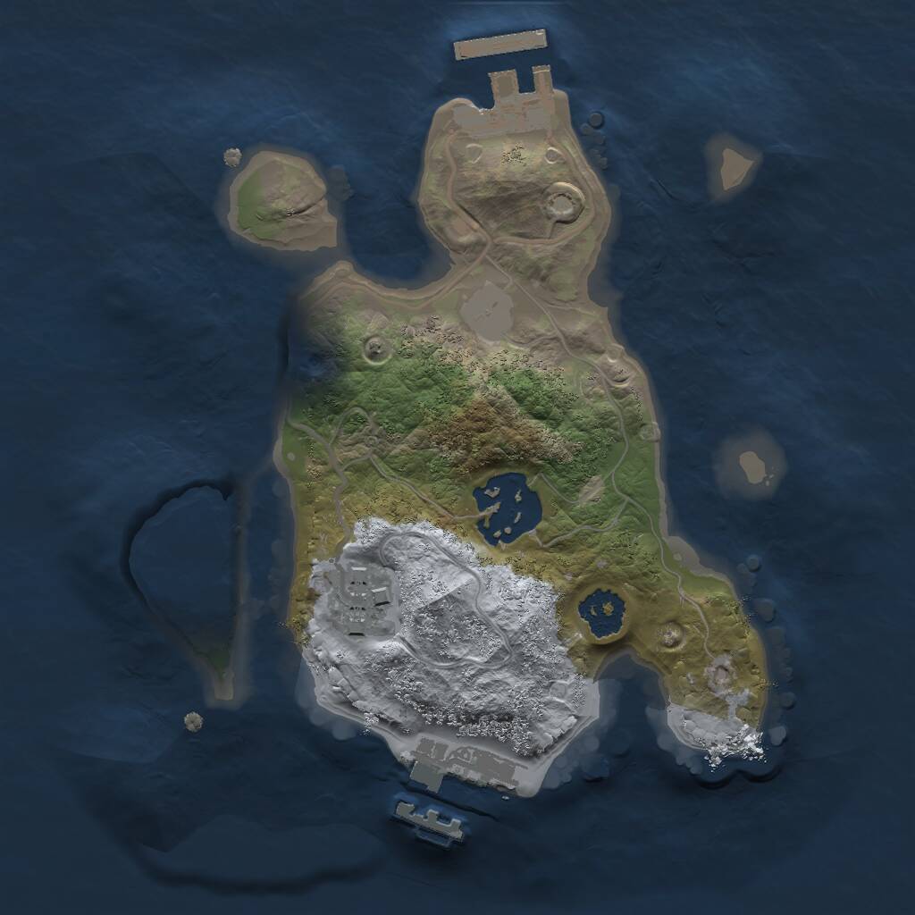 Rust Map: Procedural Map, Size: 2000, Seed: 87261981, 5 Monuments