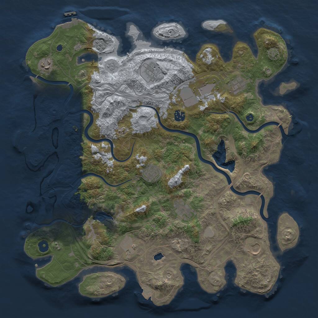 Rust Map: Procedural Map, Size: 4250, Seed: 11751, 16 Monuments