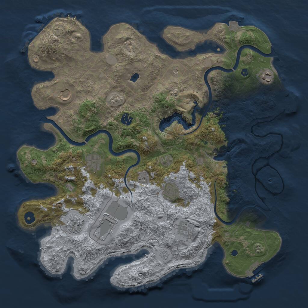 Rust Map: Procedural Map, Size: 4000, Seed: 644185492, 15 Monuments