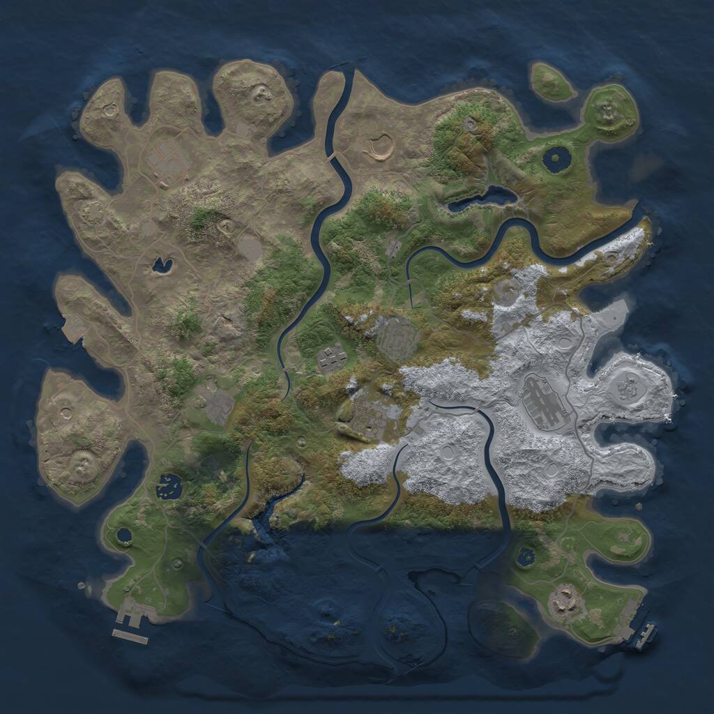Rust Map: Procedural Map, Size: 4000, Seed: 51048634, 15 Monuments