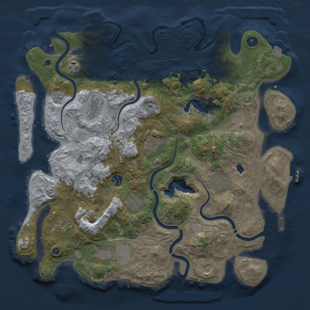 Rust Map: Procedural Map, Size: 4250, Seed: 1707745336, 17 Monuments