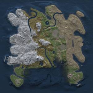 Thumbnail Rust Map: Procedural Map, Size: 3500, Seed: 425871, 13 Monuments