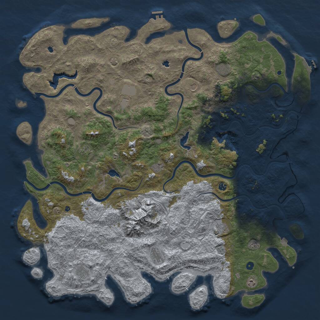 Rust Map: Procedural Map, Size: 6000, Seed: 331312729, 17 Monuments