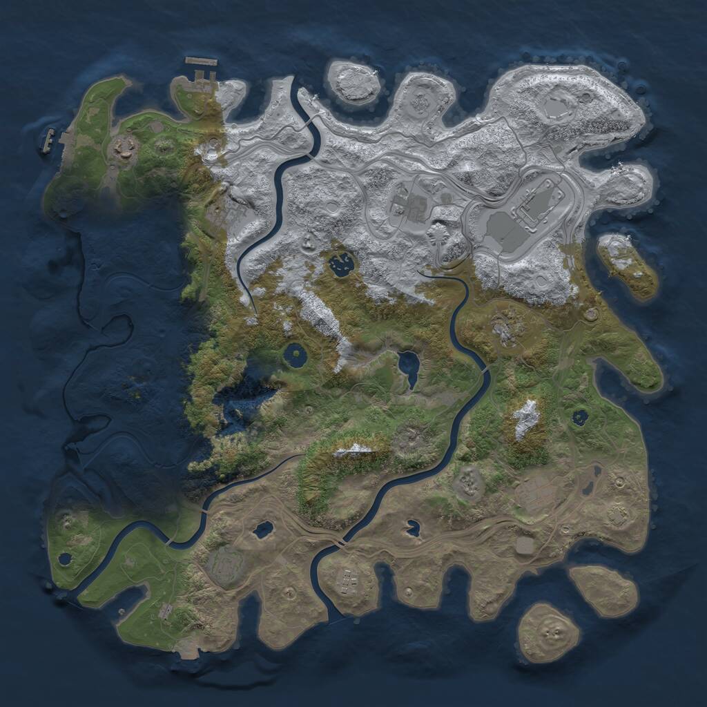 Rust Map: Procedural Map, Size: 4500, Seed: 1628286716, 15 Monuments