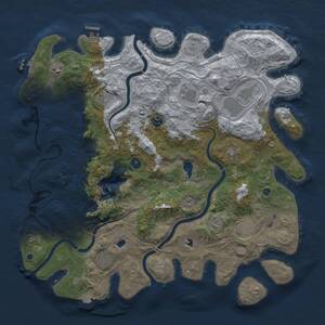 Thumbnail Rust Map: Procedural Map, Size: 4500, Seed: 1628286716, 15 Monuments