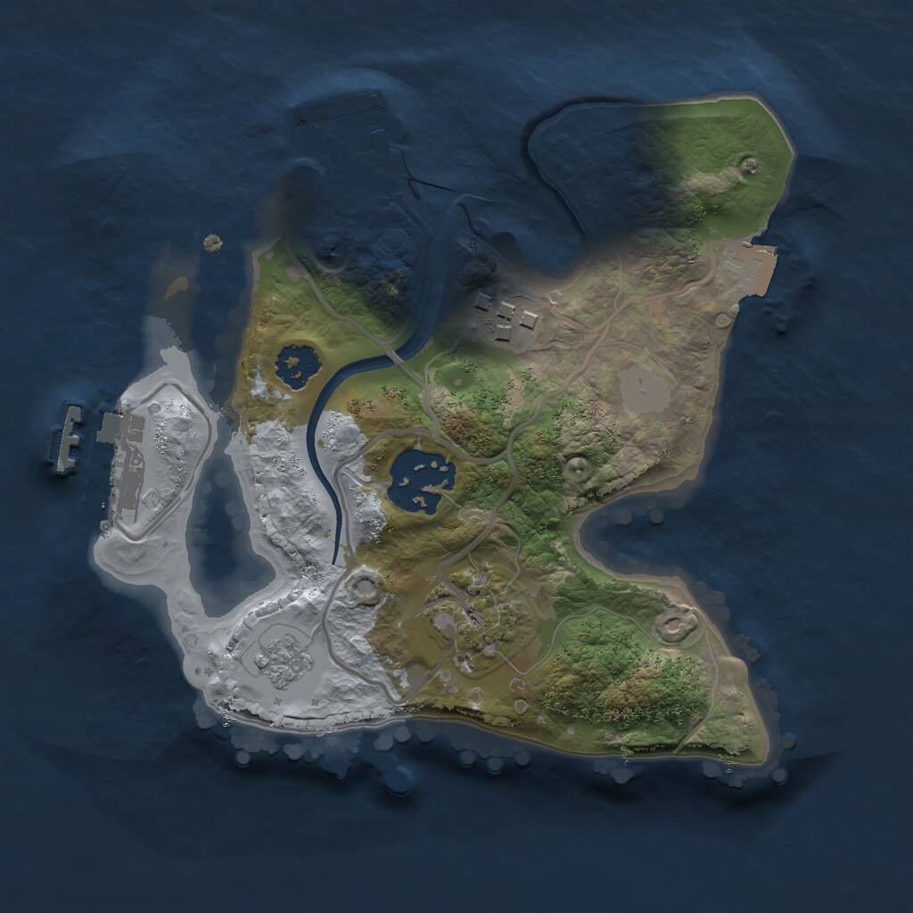 Rust Map: Procedural Map, Size: 2100, Seed: 1260677760, 7 Monuments