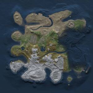 Thumbnail Rust Map: Procedural Map, Size: 2700, Seed: 1773230512, 10 Monuments