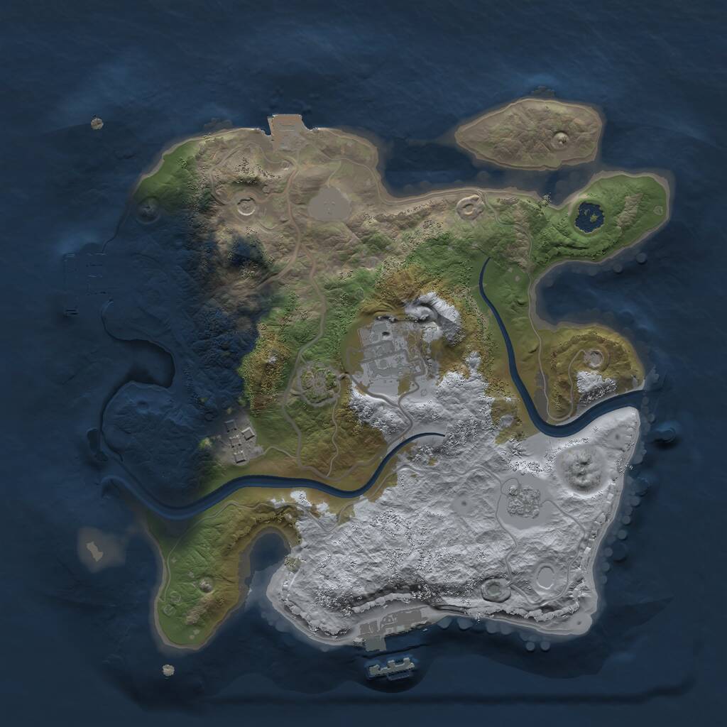 Rust Map: Procedural Map, Size: 2500, Seed: 85694, 8 Monuments