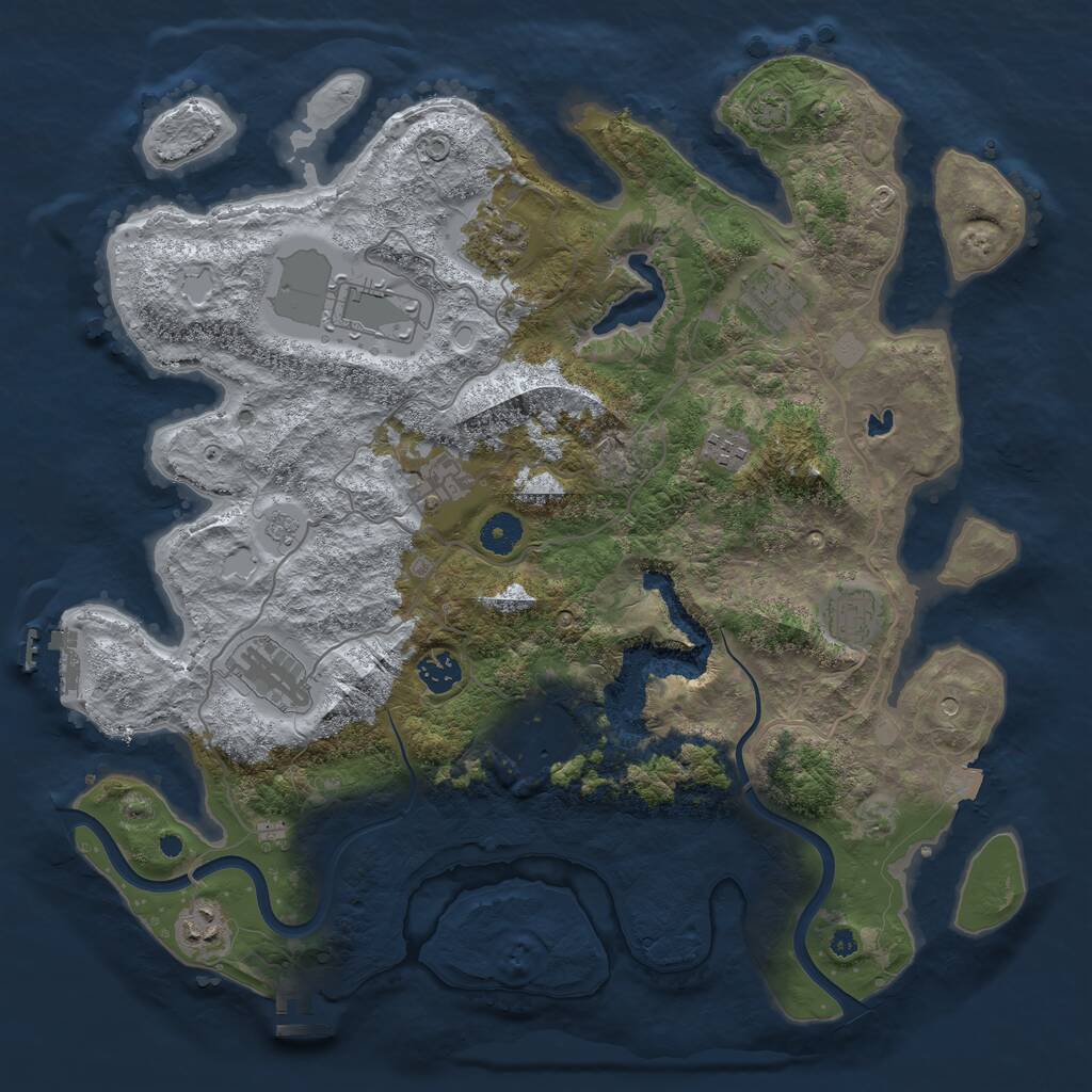 Rust Map: Procedural Map, Size: 4000, Seed: 769022068, 16 Monuments