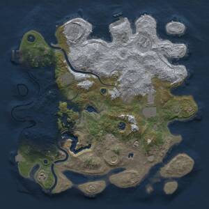 Thumbnail Rust Map: Procedural Map, Size: 4000, Seed: 910632727, 15 Monuments