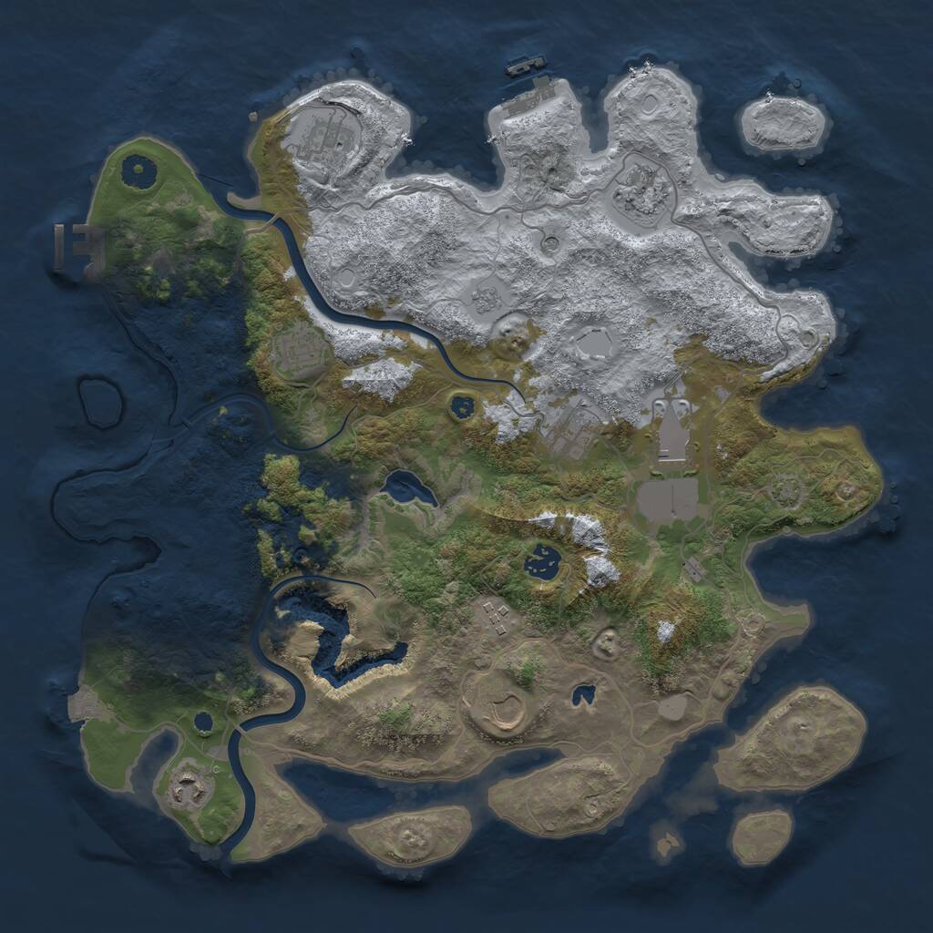 Rust Map: Procedural Map, Size: 4000, Seed: 910632727, 15 Monuments