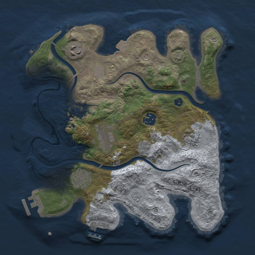 Rust Map: Procedural Map, Size: 3000, Seed: 432101234, 12 Monuments