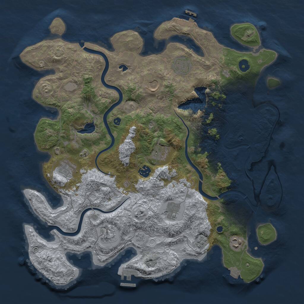 Rust Map: Procedural Map, Size: 4000, Seed: 767268, 15 Monuments