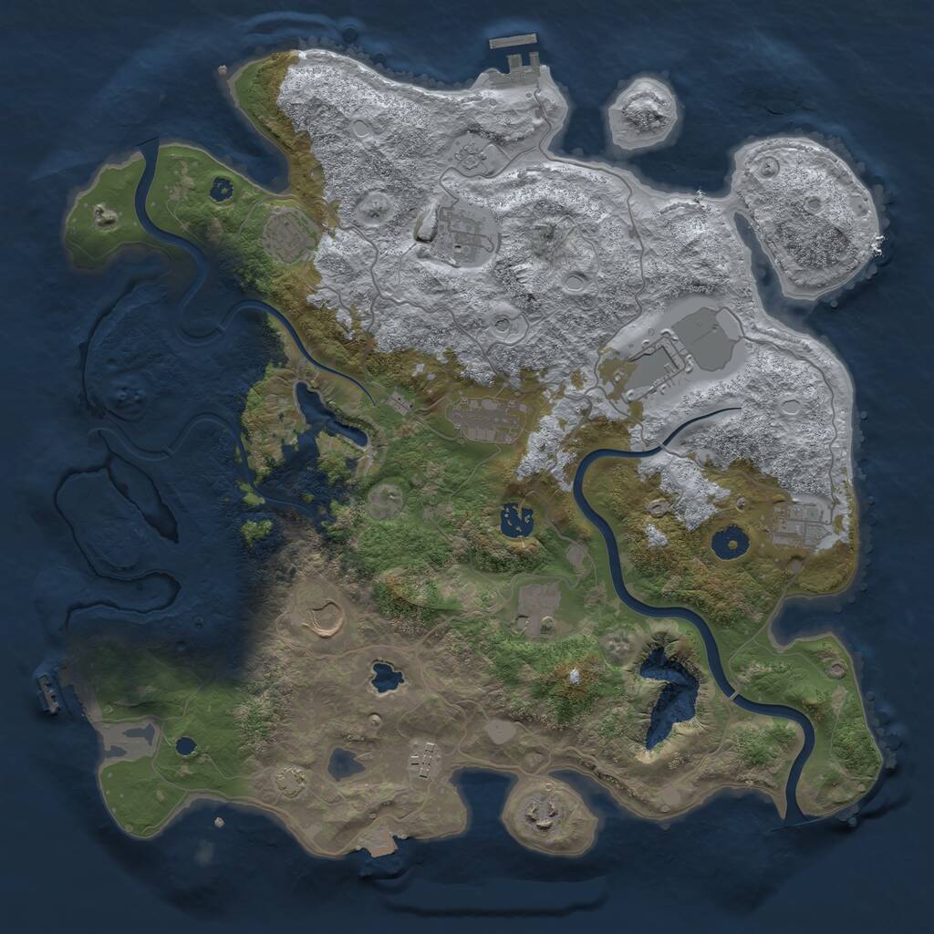 Rust Map: Procedural Map, Size: 4000, Seed: 1928501235, 16 Monuments