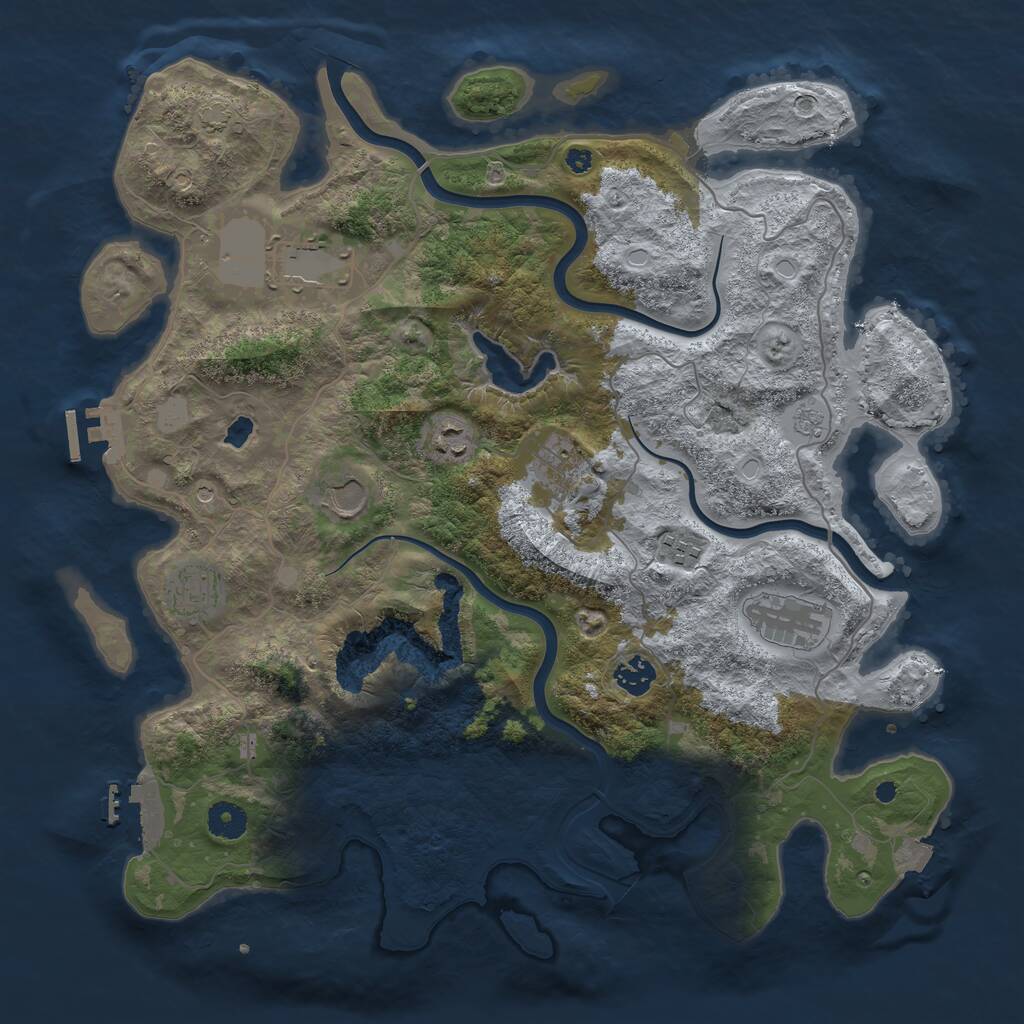 Rust Map: Procedural Map, Size: 4000, Seed: 67238, 14 Monuments